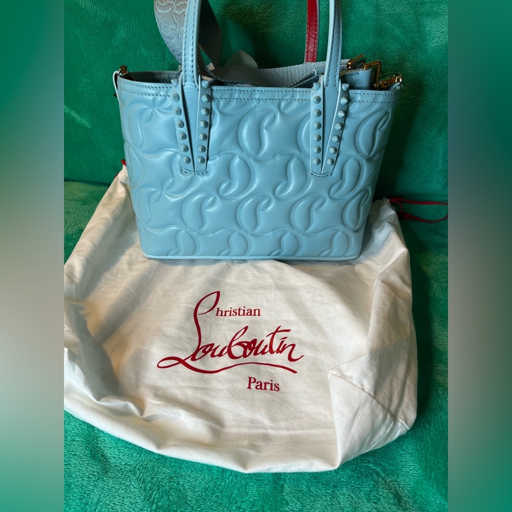 NWT Christian Louboutin Blue Quilted Leather Tote
